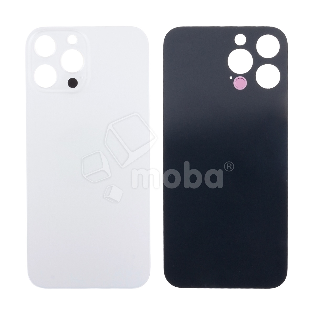 Задняя крышка для iPhone 13 Pro Max (A2645) Белый (стекло, узкий вырез под камеру, логотип) - Премиум