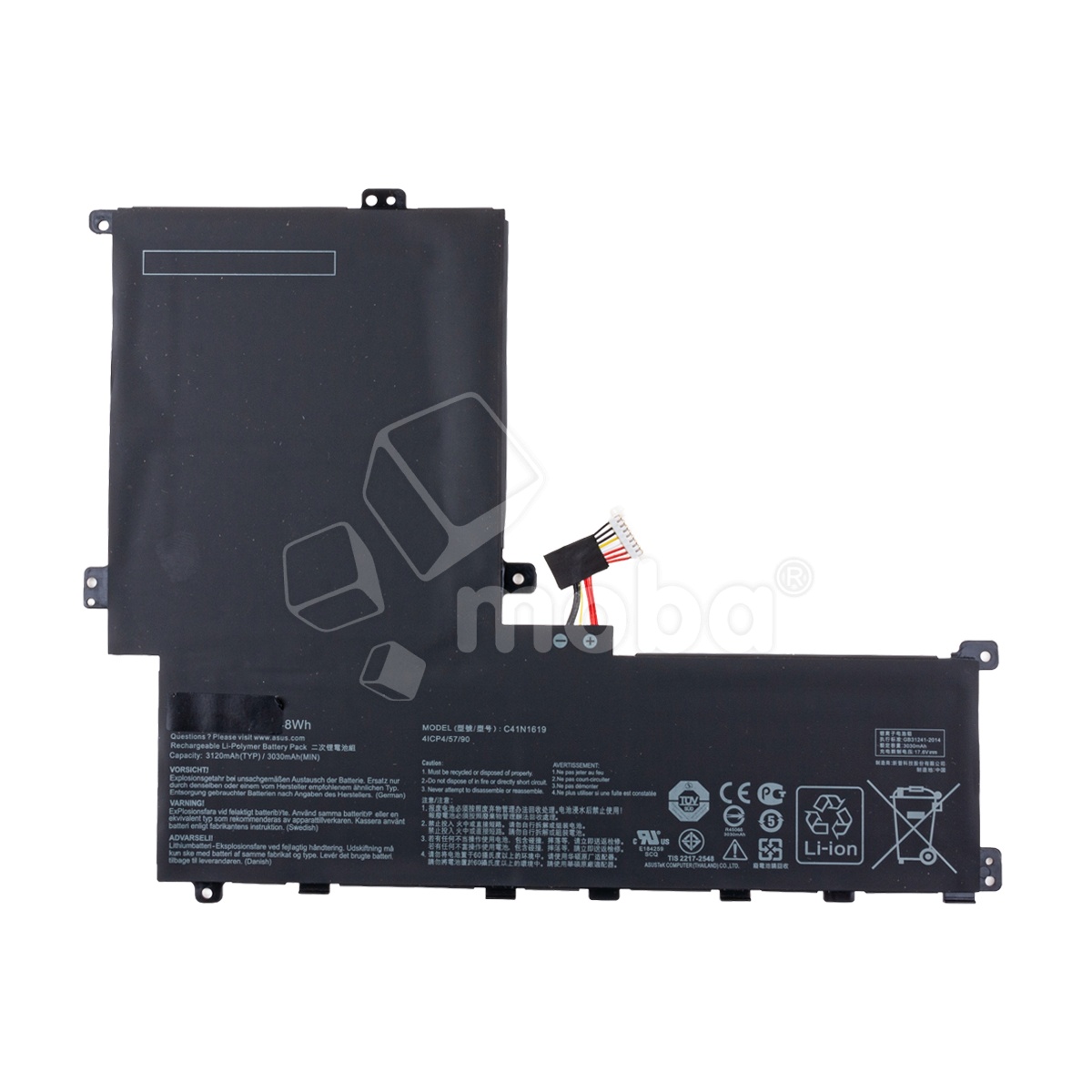 Аккумуляторная батарея для ноутбука Asus B9440FA, B9440UA, B9440UA7200 (C41N1619) 3120 mAh
