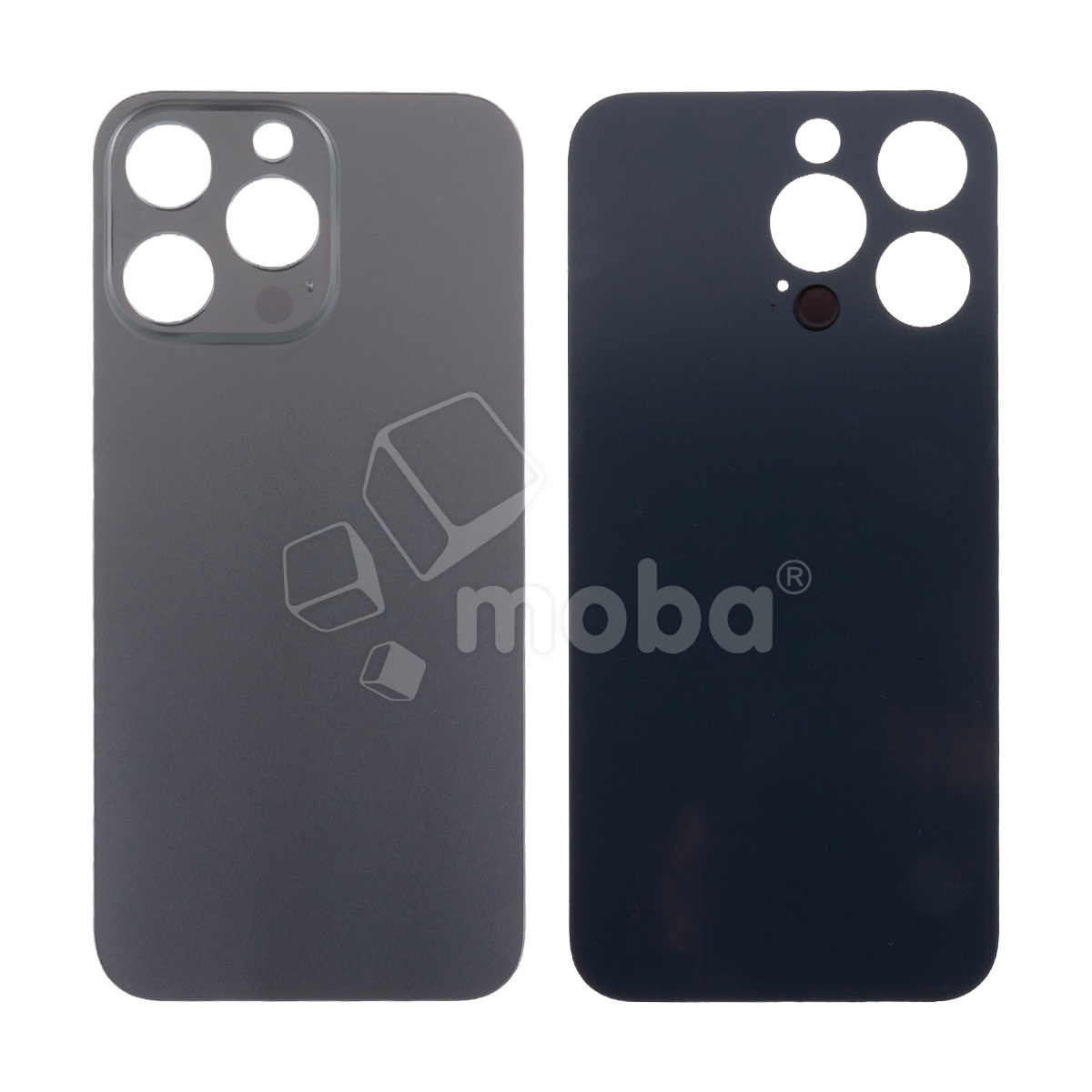 Задняя крышка для iPhone 13 Pro (A2640) Серый (стекло, узкий вырез под камеру, логотип) - Премиум