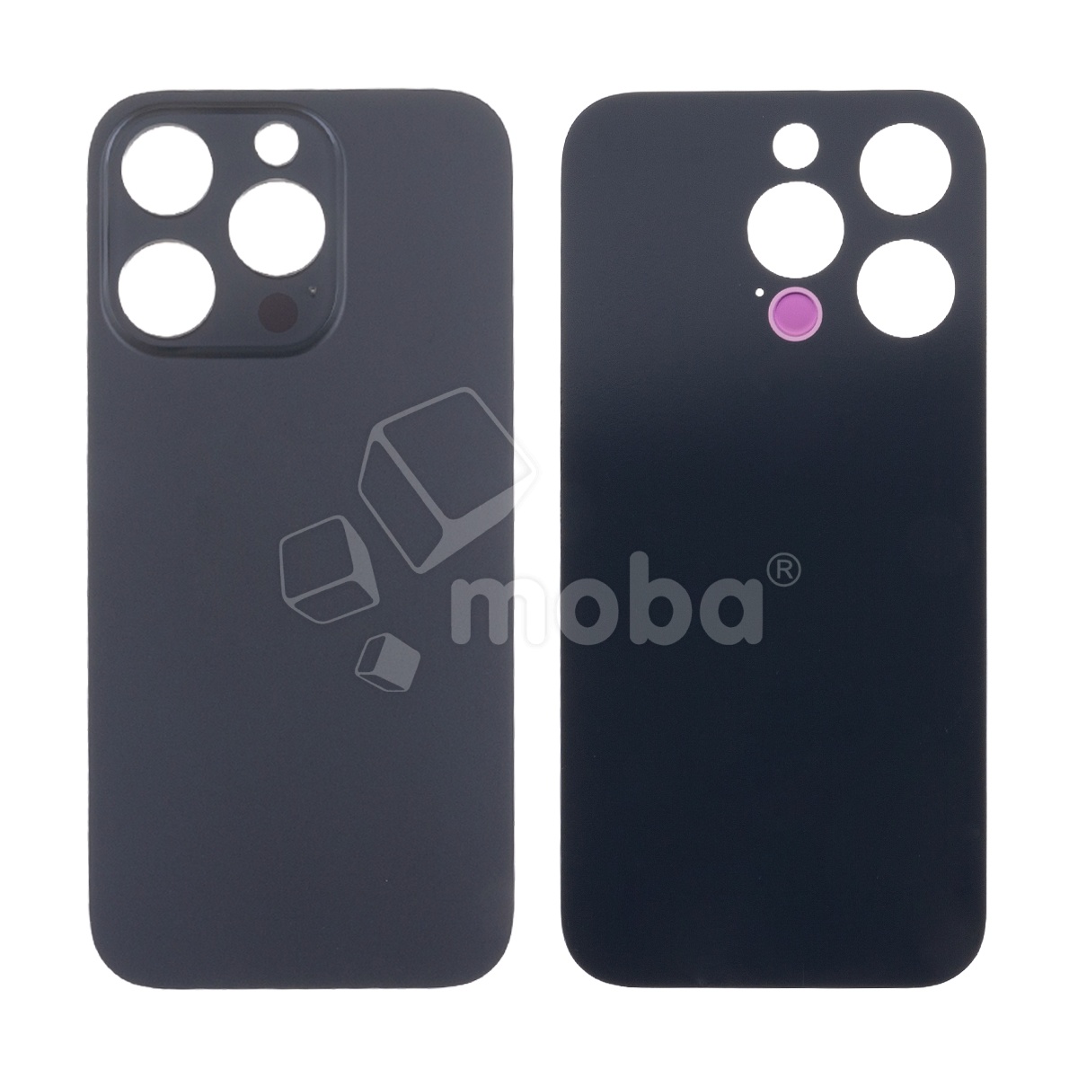 Задняя крышка для iPhone 14 Pro (A2891) Черный (стекло, узкий вырез под камеру, логотип) - Премиум