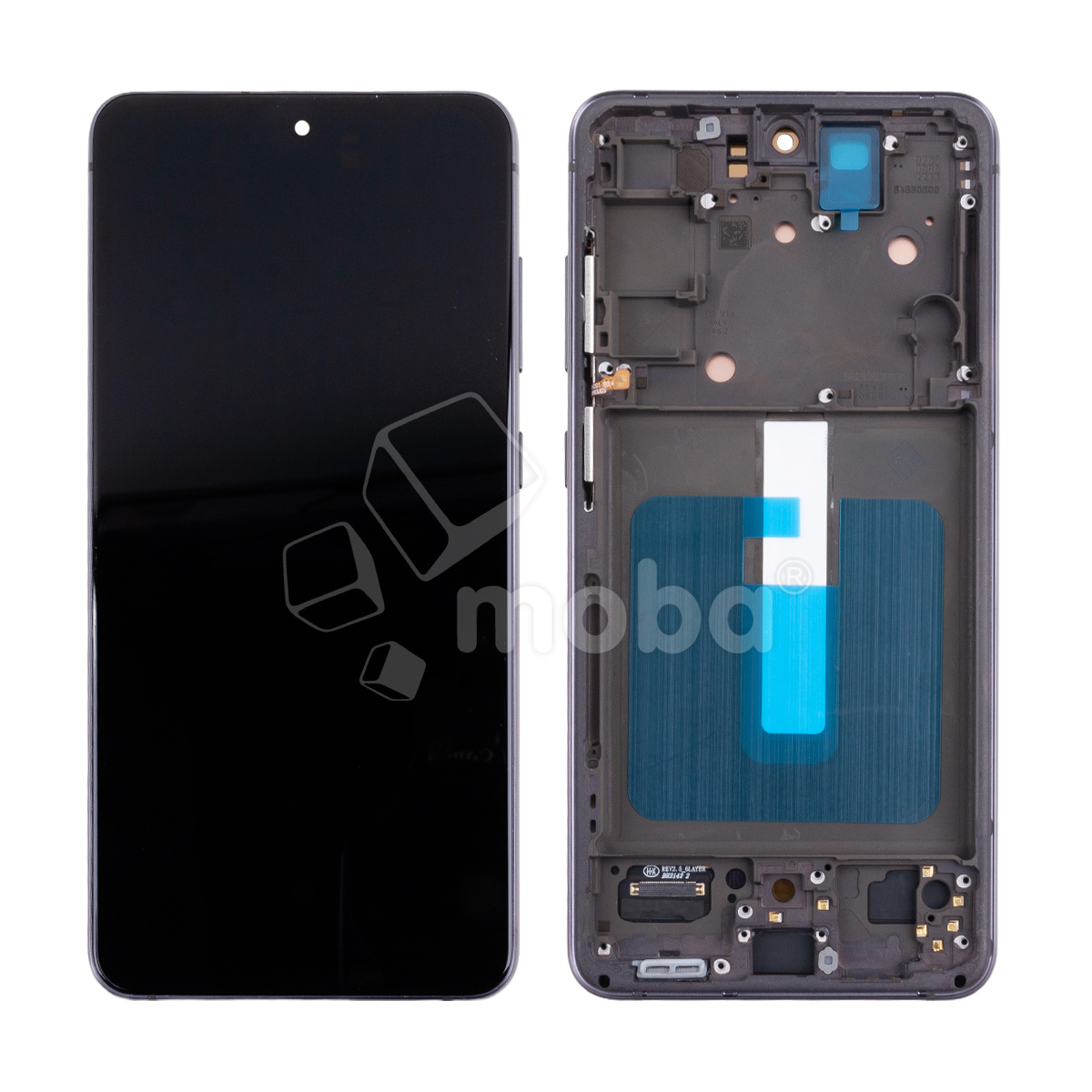 Дисплей для Samsung Galaxy S21 FE (G990B) модуль с рамкой Серый - (OLED) (Full Size) (Full HD, 500 Кд/м²)