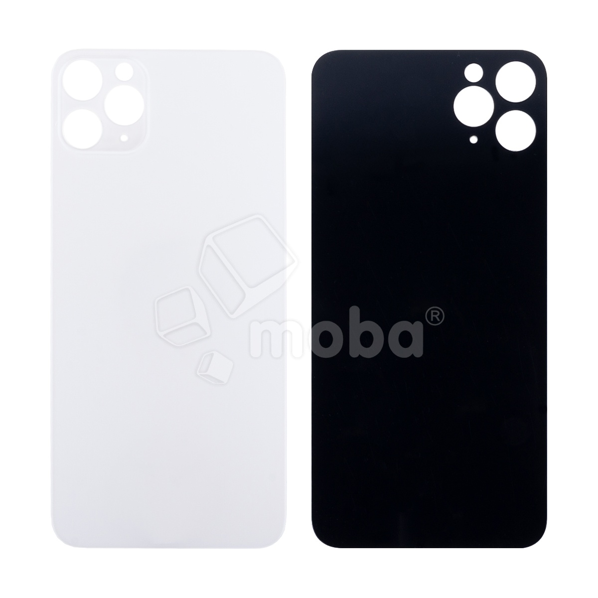 Задняя крышка для iPhone 11 Pro (A2215) Белый (стекло, монолит, широкий вырез под камеру, логотип) - Премиум