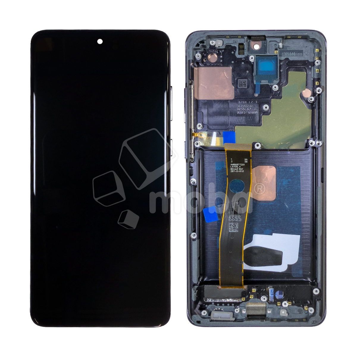 Дисплей для Samsung Galaxy S20 Ultra (G988B) модуль с рамкой Черный - (Soft OLED, Full Size, QHD+, 500 Кд/м²)