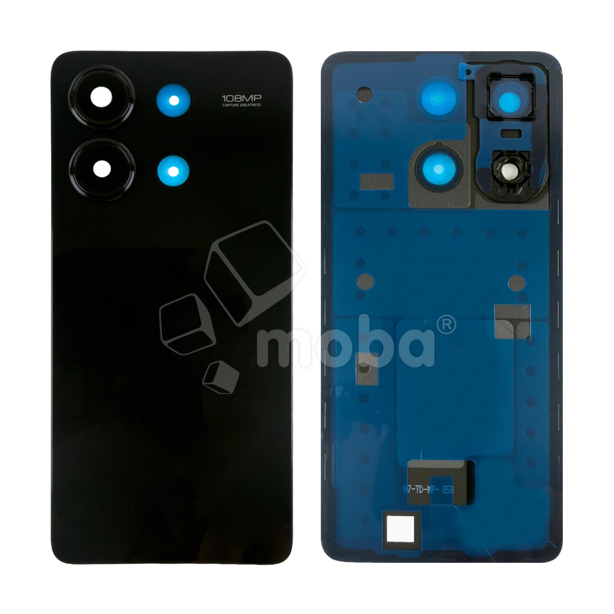 Задняя крышка для Xiaomi Redmi Note 13 4G (23129RAA4G/23124RA7EO/23129RA5FL) Черный - Премиум