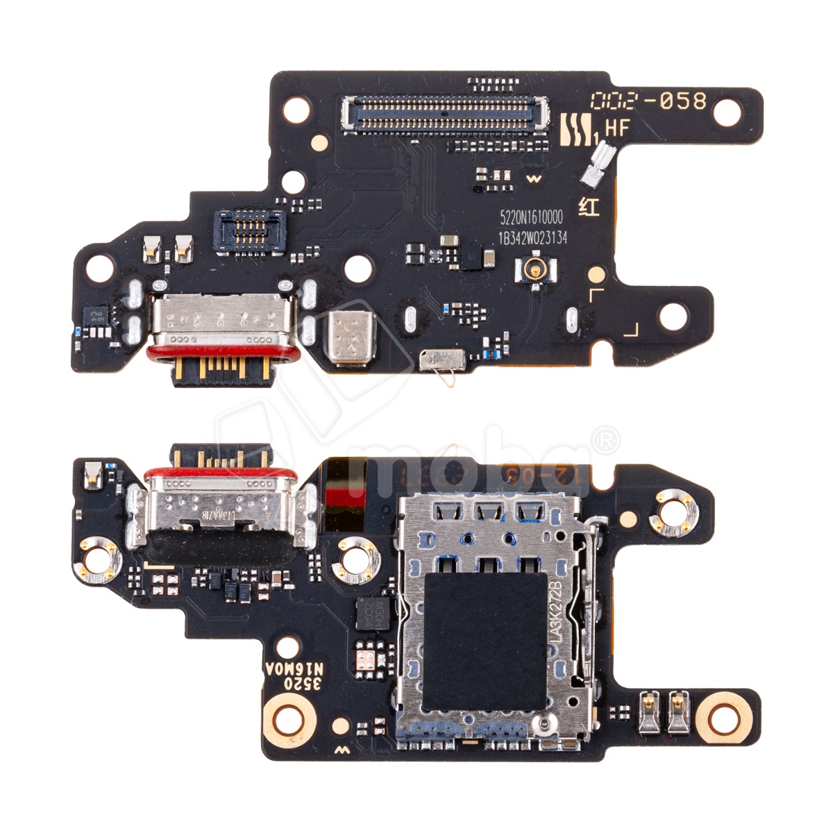 Шлейф для Xiaomi Poco X6 5G (23122PCD1G) плата системный разъем/разъем SIM/микрофон - Премиум