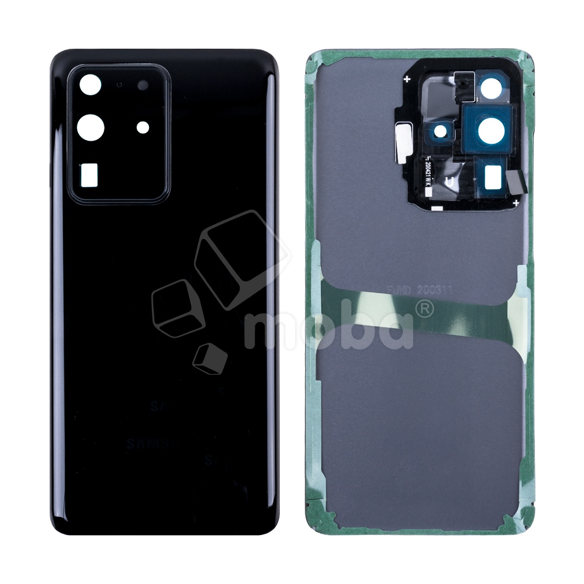 Задняя крышка для Samsung Galaxy S20 Ultra (G988B) Черный - Премиум