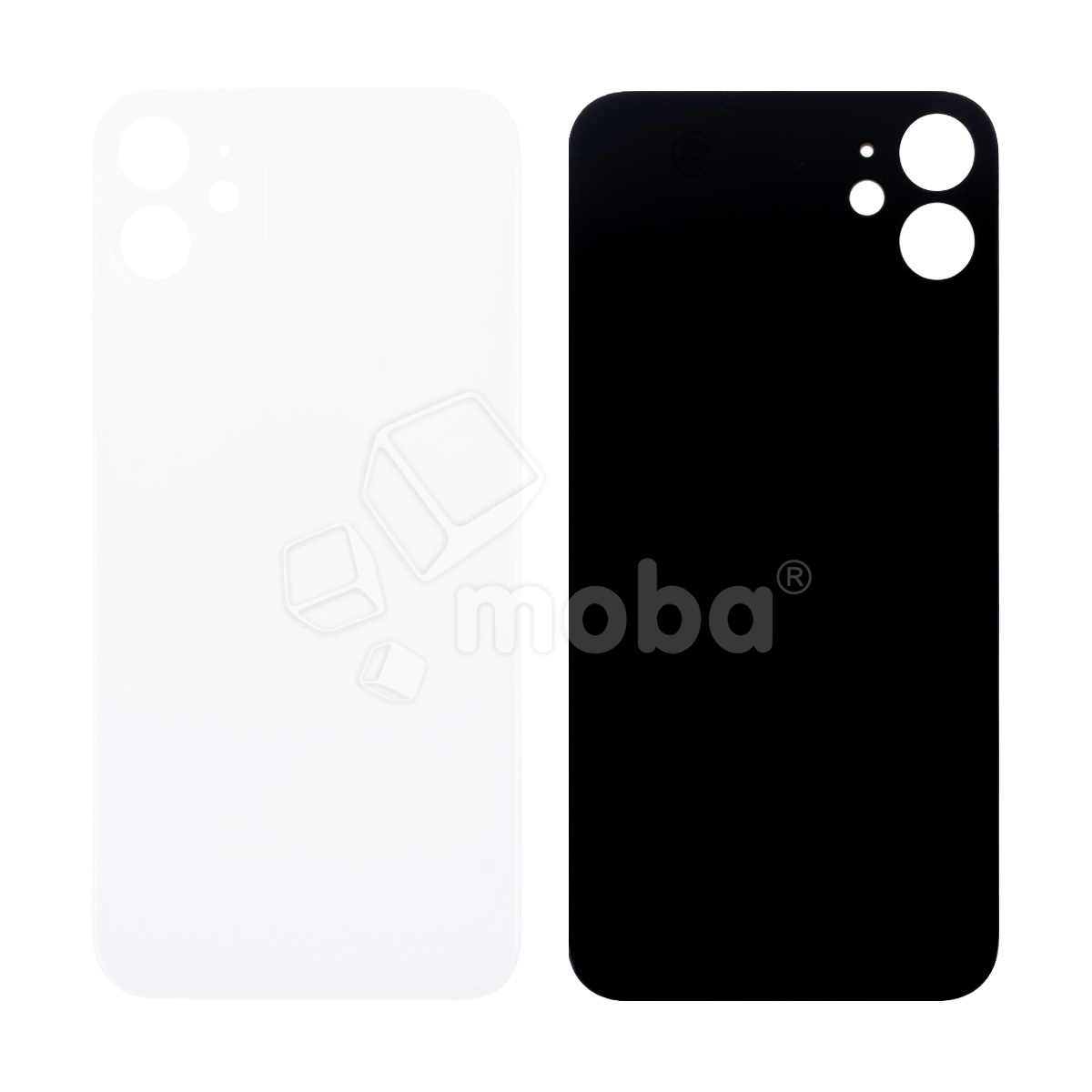 Задняя крышка для iPhone 11 (A2221) Белый (стекло, монолит, широкий вырез под камеру, логотип) - Премиум
