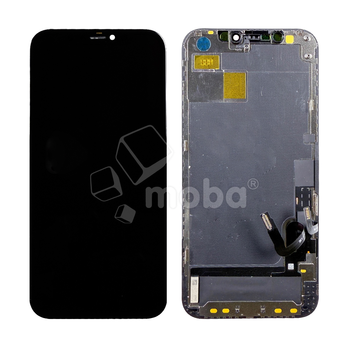 Дисплей для iPhone 12/12 Pro (A2403/A2407) в сборе с тачскрином Черный - DD (Hard OLED, HD+ COF, 650 Кд/м²) (площадка под IC)