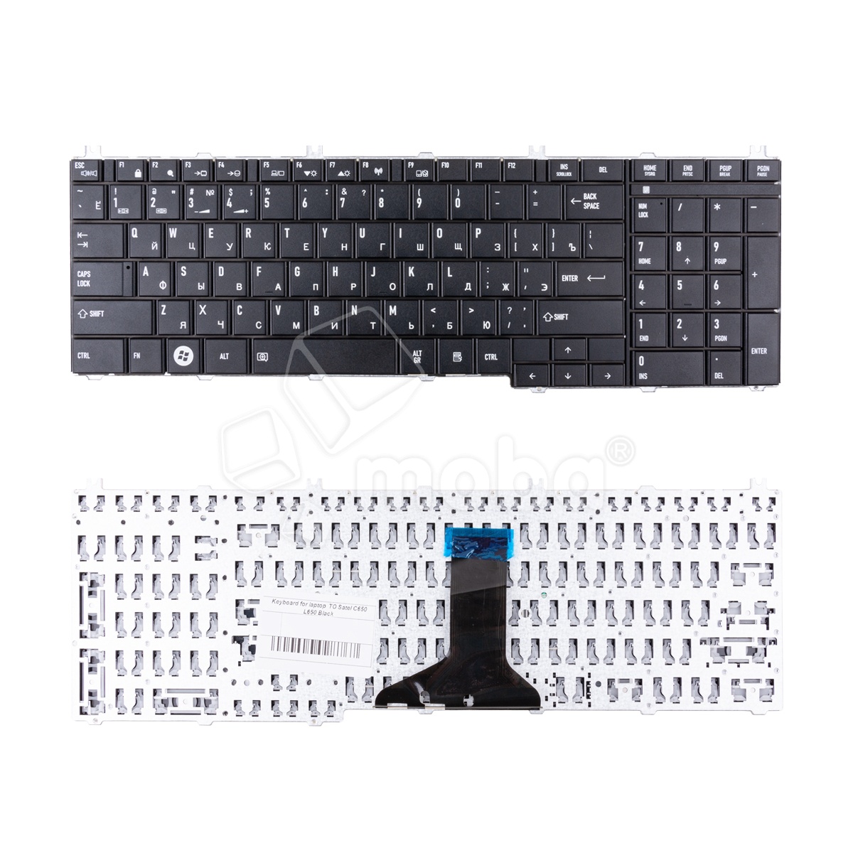 Клавиатура для ноутбука Toshiba Satellite C660/C650/C670/L650D/L655/L755 (матовая) Черный