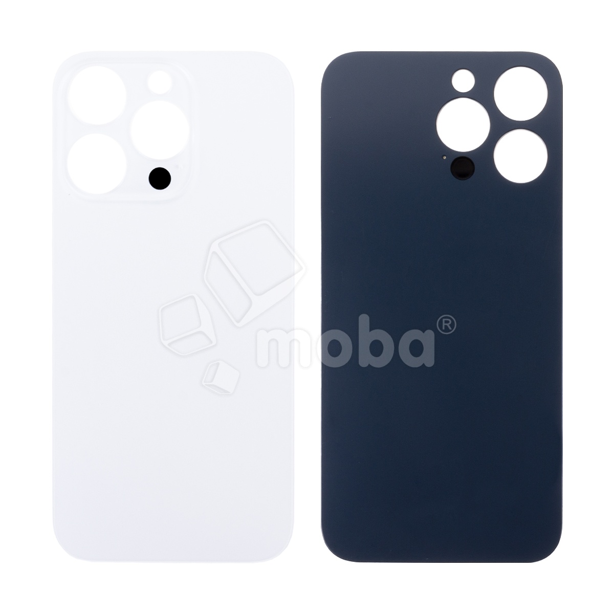 Задняя крышка для iPhone 14 Pro Max (A2895) Белый (стекло, монолит, широкий вырез под камеру, логотип) - Премиум