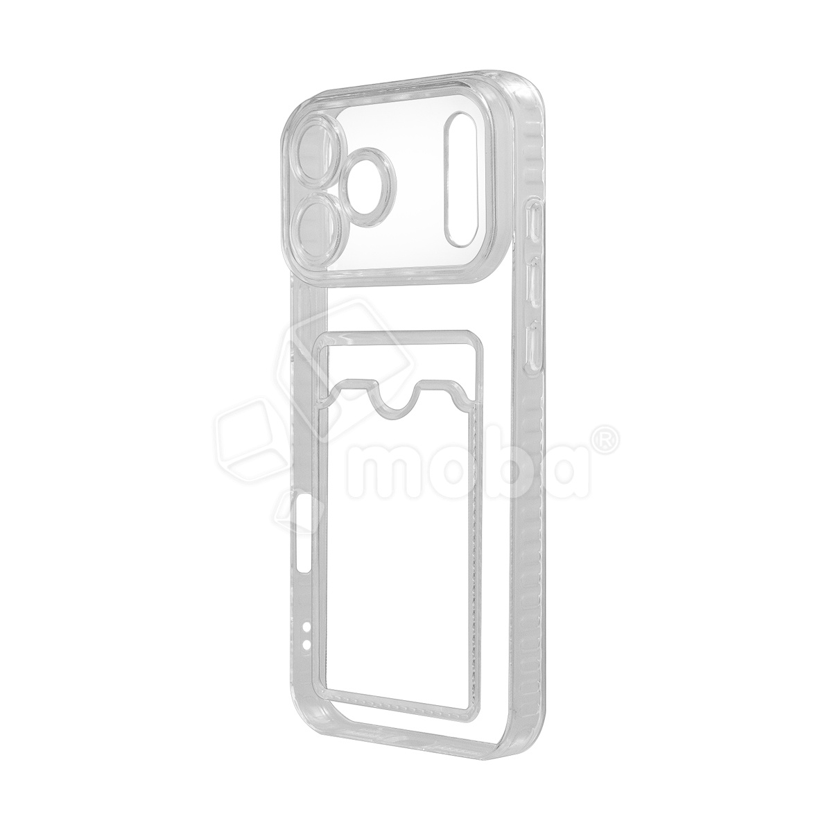 Чехол-накладка для iPhone 17 Pro (с защитой камеры, карманом для карт, прозрачный)