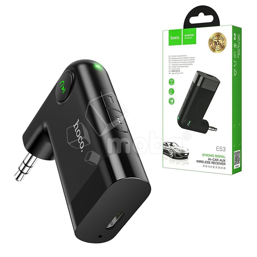 Aвтомобильный AUX-адаптер Hoco E53 (Bluetooth) Черный
