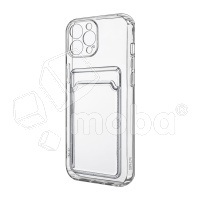 Чехол-накладка для iPhone 12 Pro (с защитой камеры, карманом для карт, прозрачный)