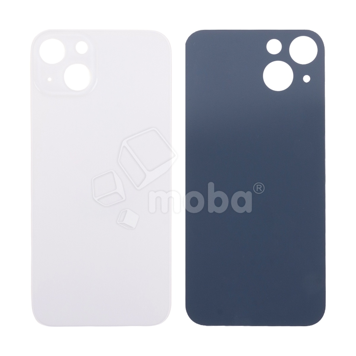 Задняя крышка для iPhone 13 (A2635) Белый (стекло, узкий вырез под камеру, логотип) - Премиум