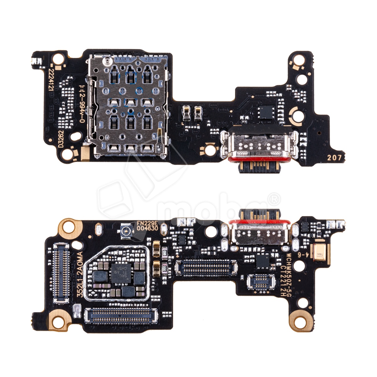 Шлейф для Xiaomi 12T/12T Pro (22071212AG/MZB0CE5RU) плата системный разъем/разъем SIM/микрофон