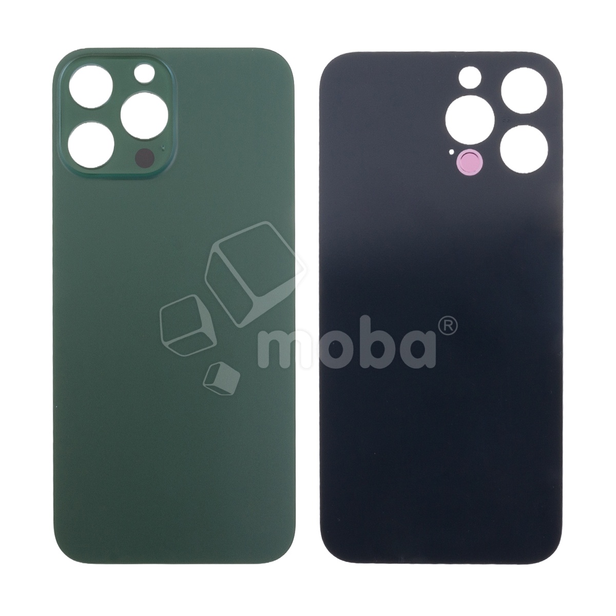 Задняя крышка для iPhone 13 Pro Max (A2645) Зеленый (стекло, узкий вырез под камеру, логотип) - Премиум