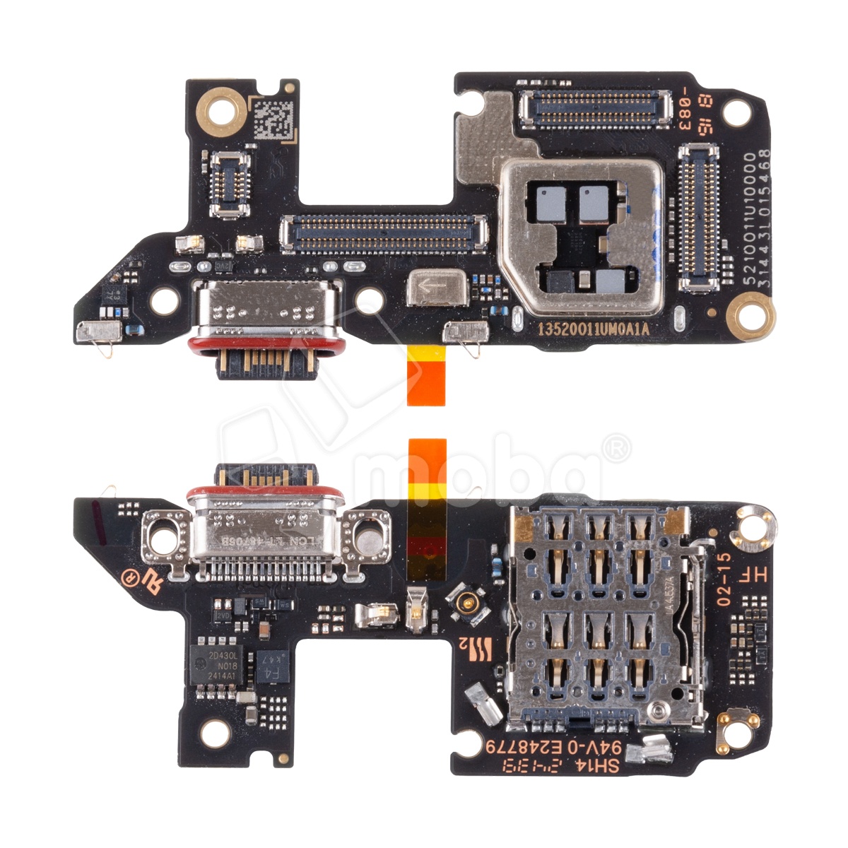 Шлейф для Xiaomi Poco F7 Ultra (24122RKC7G) плата системный разъем/разъем SIM/микрофон - Премиум