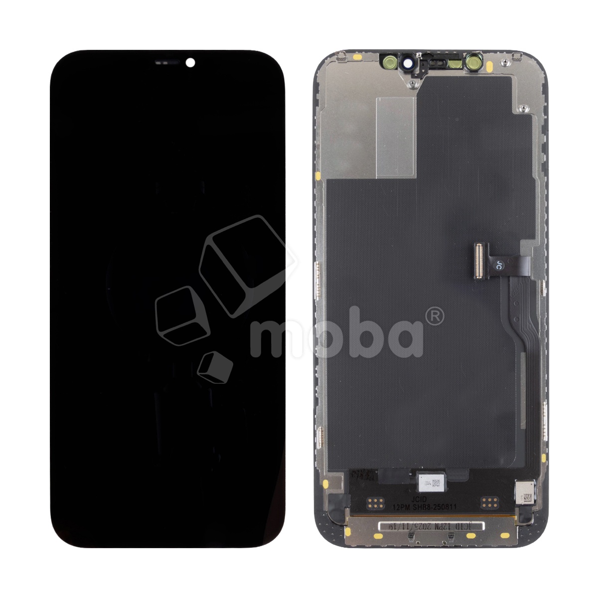 Дисплей для iPhone 12 Pro Max (A2411) в сборе с тачскрином Черный - JCID (Soft OLED, Full HD COF, 650 Кд/м²) (с верификацией = с привязкой без ошибки)