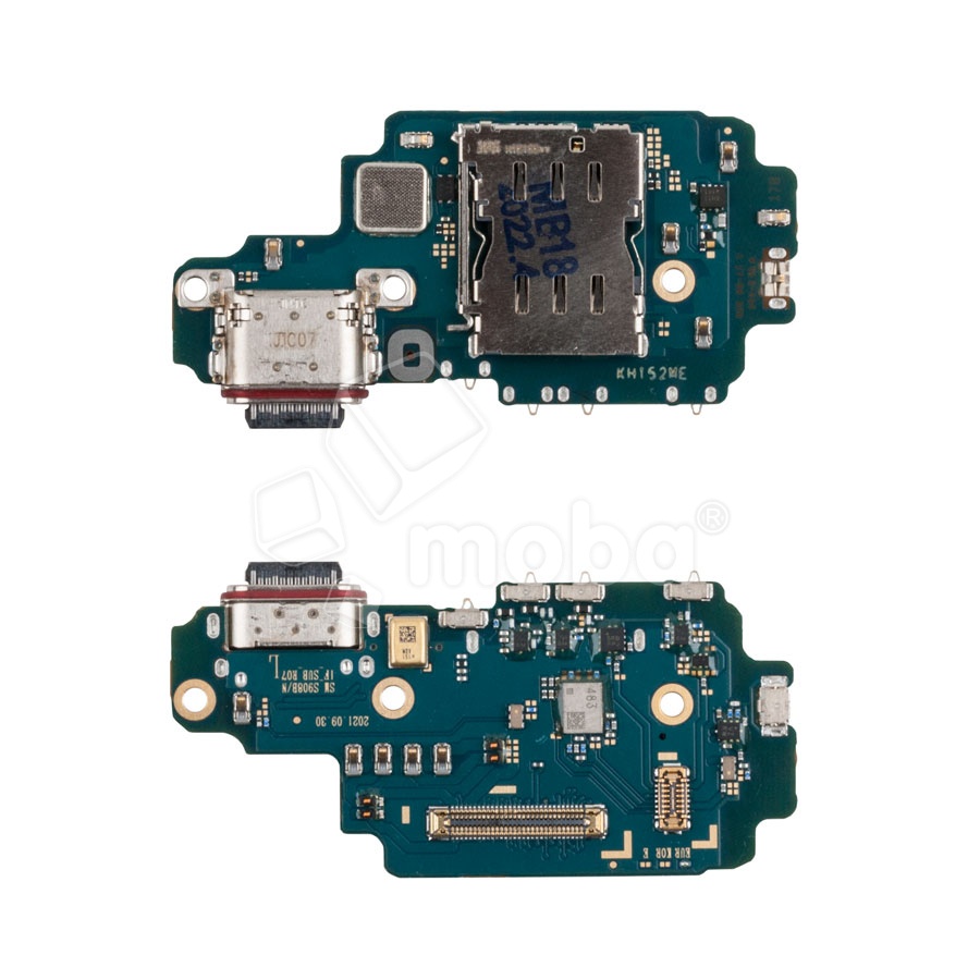 Шлейф для Samsung Galaxy S22 Ultra (S908B/EU version) плата системный разъем/разъем SIM/микрофон - Премиум