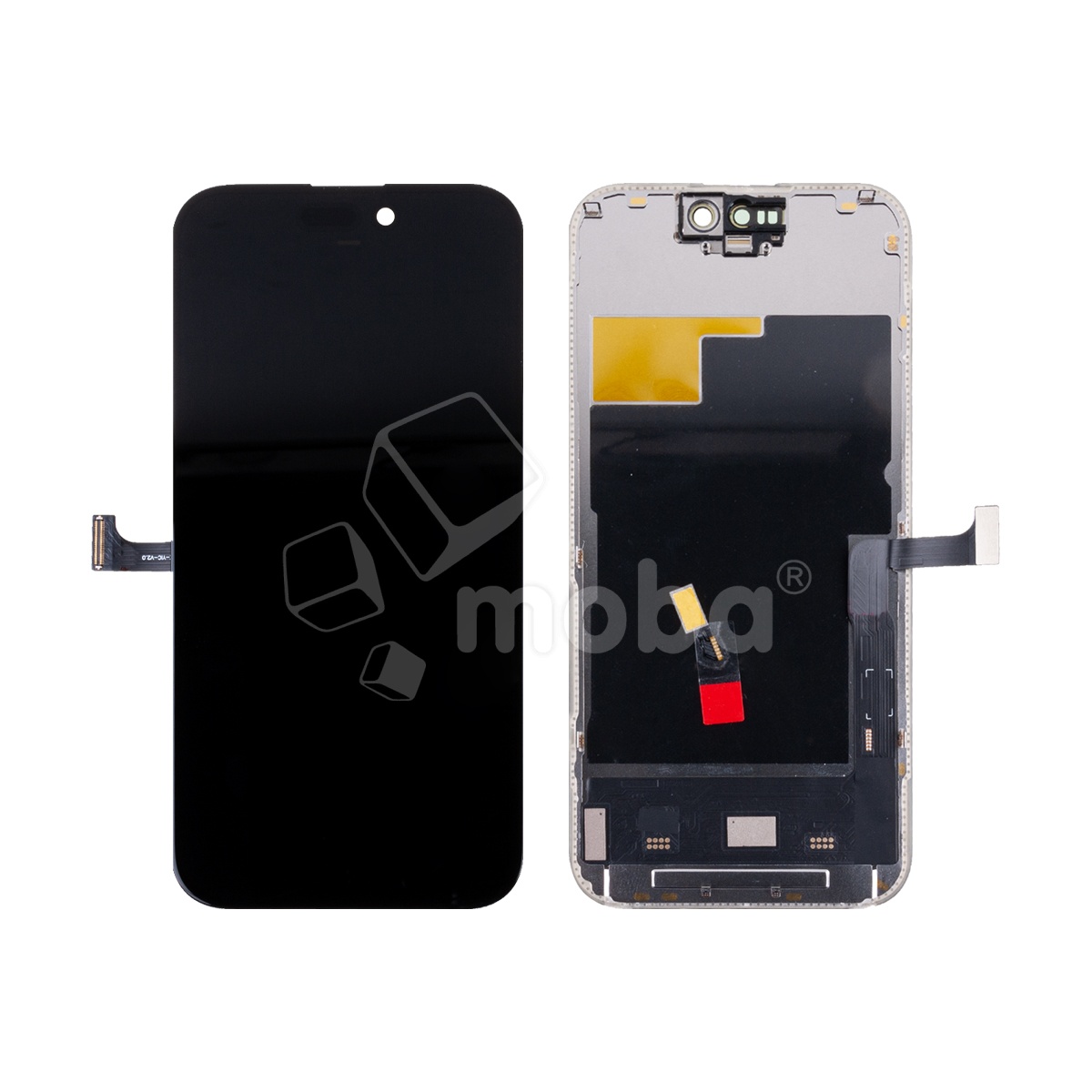 Дисплей для iPhone 15 Pro (A3102) в сборе с тачскрином Черный - (Soft OLED, Full HD COP, 850 Кд/м², 120 Гц) (площадка под IC)