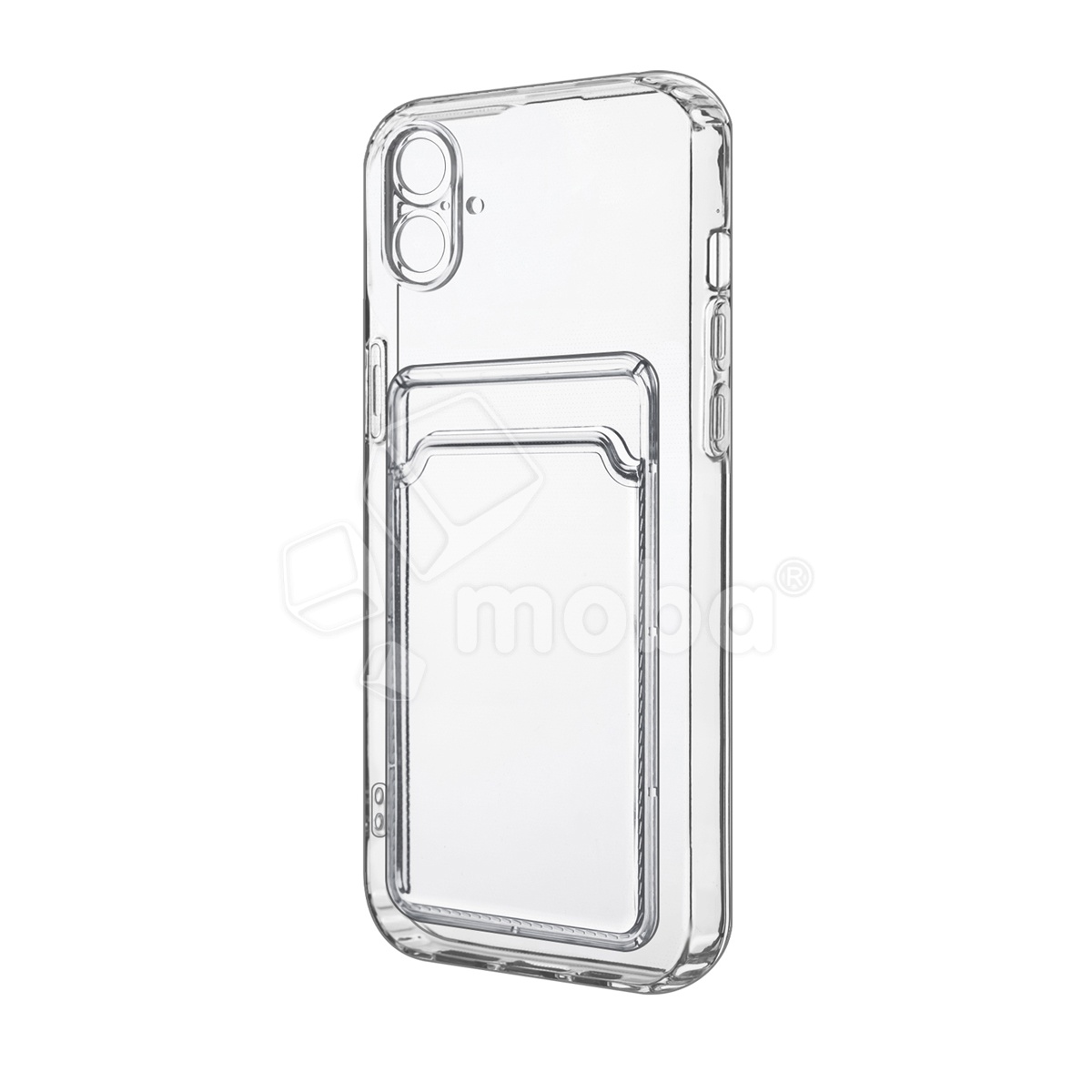 Чехол-накладка для iPhone 16 (с защитой камеры, карманом для карт, прозрачный)