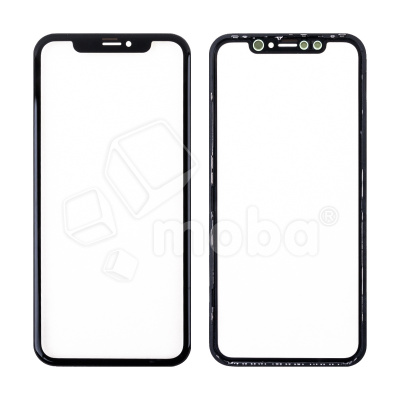Стекло для переклейки iPhone Xr с OCA пленкой + рамка Черный - OR (Mitsubishi)