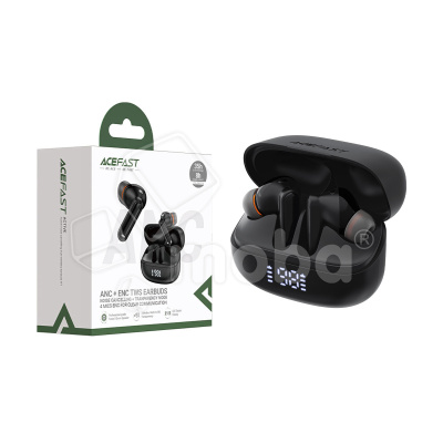 Беспроводные наушники Bluetooth Acefast W1 (TWS, вакуумные, с диплеем, активное шумоподавление) Черный